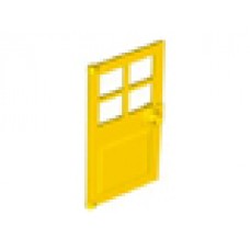 Part 60623 Yellow Door 1 x 4 x 6 with 4 Panes and Stud Handle 